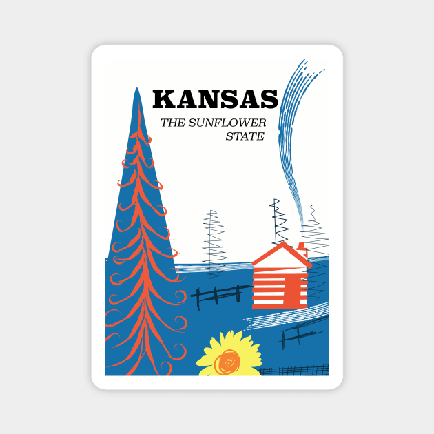 Kansas The Sunflower State Magnet by nickemporium1