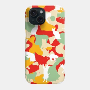 Seamless camouflage vector pattern with silhouettes of cats Phone Case