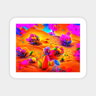 Colorful Flowers in Desert Art Magnet