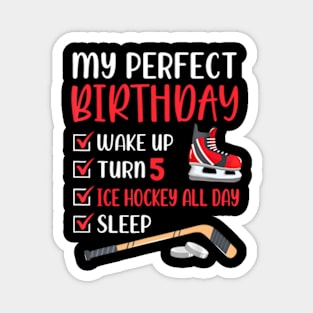 5 Year Old Ice Hockey Birthday Party 5Th Boy Bday Five Magnet