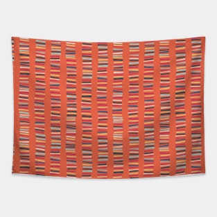 Papercut Stripes Orange Tapestry