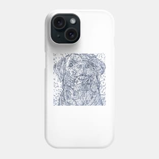 ANGRY ROTTWEILER pencil portrait Phone Case