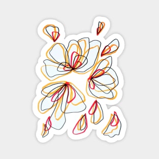 Flower Petals Lineart Magnet