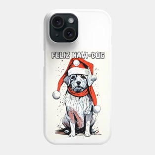 Funny Christmas Quote Cute Santa Claus Dog Illustration for Pet Lovers and Owners Phone Case