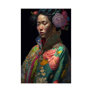 Geisha in floral kimono T-Shirt