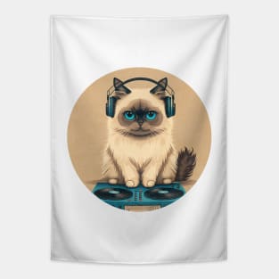 Cute DJ Ragdoll Cat Tapestry