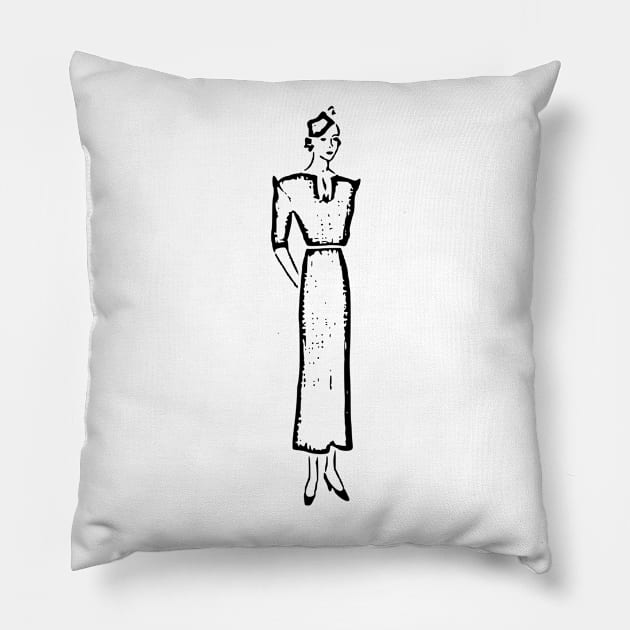 Vintage Dress 3 Pillow by xam