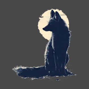 Full Moon Fox Silhouette T-Shirt