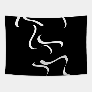 Black and White Striped Pattern Tapestry