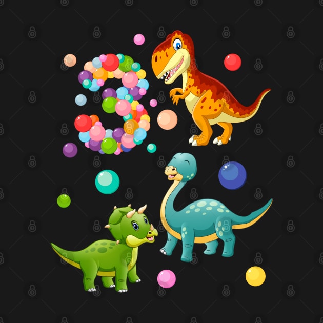 3rd Birthday Dinosaurs and bubbles by KrasiStaleva