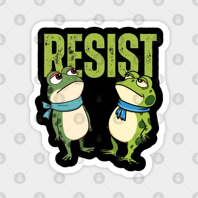 Resist-Frog Magnet by Creatifly Graphic Tees