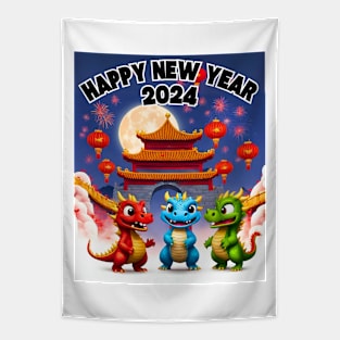 Happy Lunar New Year 2024!  Year of the Dragon! Tapestry