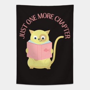 Cat reading book Just one more chapter I Love Books Bookoholic Tapestry