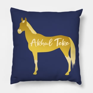 Gold Akhal Teke Digital Minimal Construction Paper Cutout Silhouette Pillow