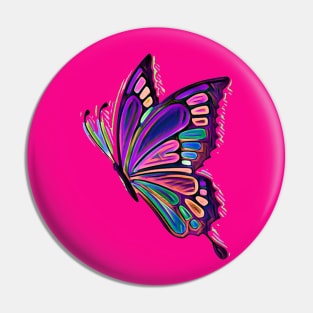 Colorful Butterfly Art Pin