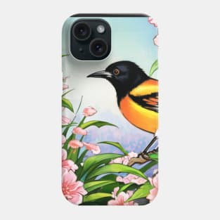 Blossom Flowers with Baltimore Orioles The Oriole Bird Vintage Orchard Oriole Bird Phone Case