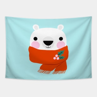 Festive Polar Bear Tapestry