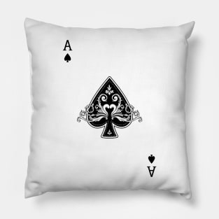 Ace of Spades Vintage Cool Black Pillow
