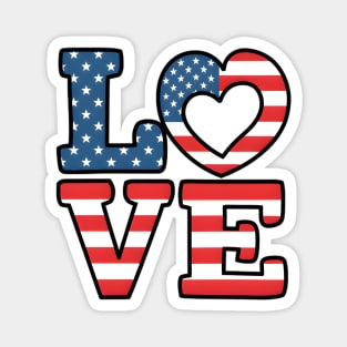 United States of America Flag Love Magnet