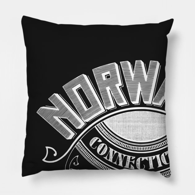 Vintage Norwalk, CT Pillow by DonDota