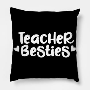 Teacher Besties Shirt Fun Friend Matching School Team Gift Pillow