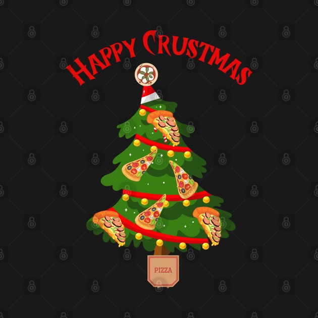 Christmas - Happy Crustmas, Christmas pizza, Family matching T-shirt, pjama by DigillusionStudio