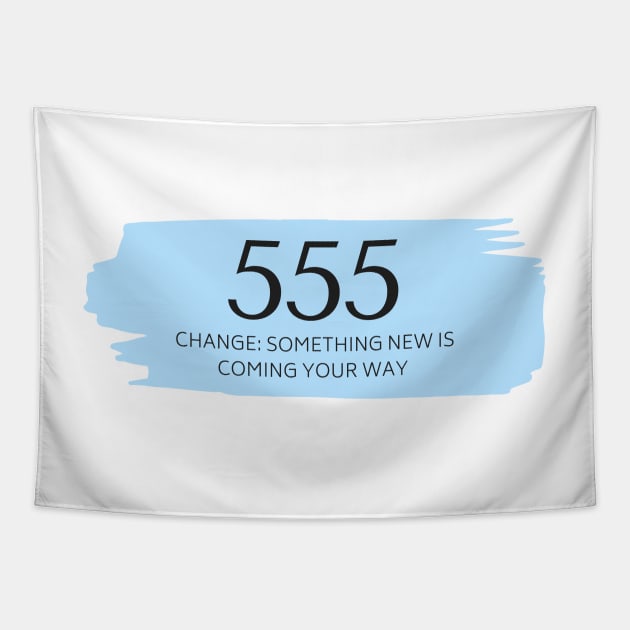 555 Angel Number blue Tapestry by anrockhi