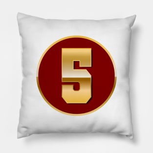 Gold Number 5 Pillow