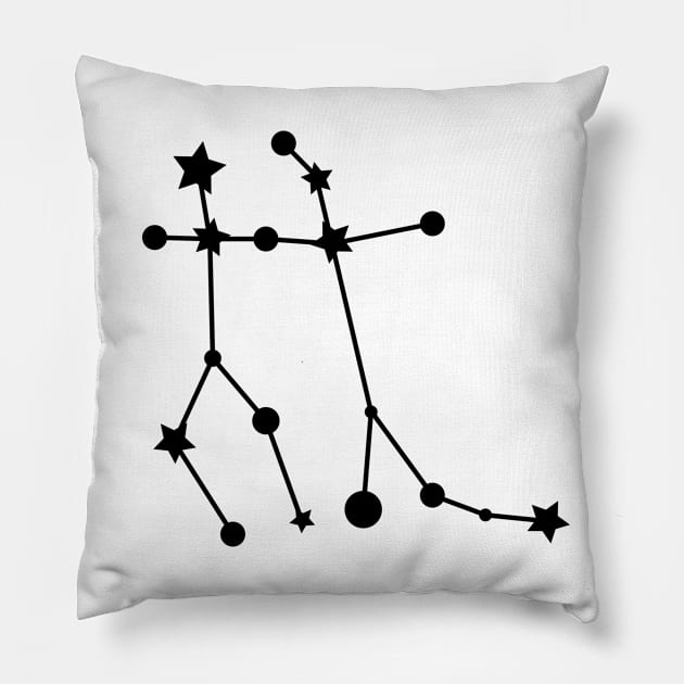 Gemini Zodiac Constellation Pillow by Kelly Gigi