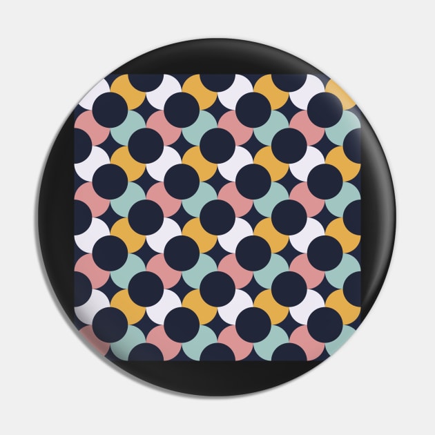 Mid Mod Flowers Navy Pin by StephersMc