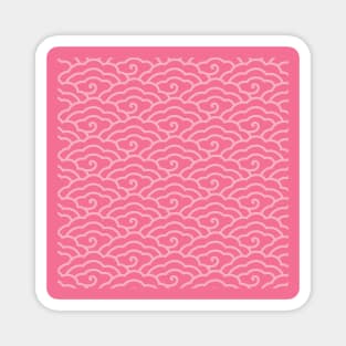 Traditional Chinese Cloud Pattern- Hong Kong Retro Baby Pink with Hot Pink Magnet