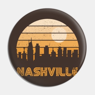 Retro Sunset Nashville Pin