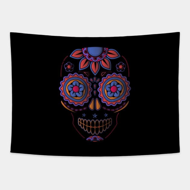 Sugar Skull Tapestry by Cabezon