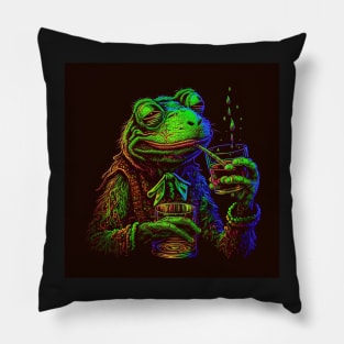 Old man Kermit Pillow