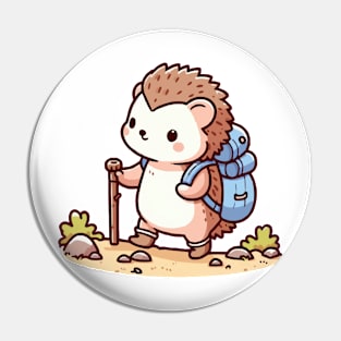 Cute hedgehog Hiking Pin