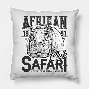 African hippo safari Pillow