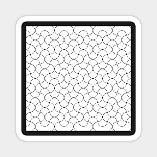 Waves Puzzle Net Pattern-White Magnet