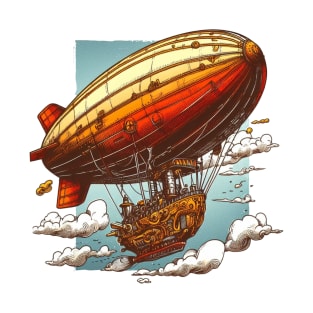 Steampunk Fantasy Airship T-Shirt