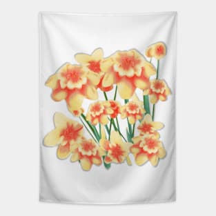 Apricot Color Flowers Tapestry