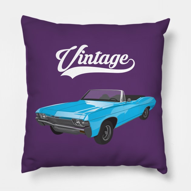 Vintage Retro Car Pillow by vladocar