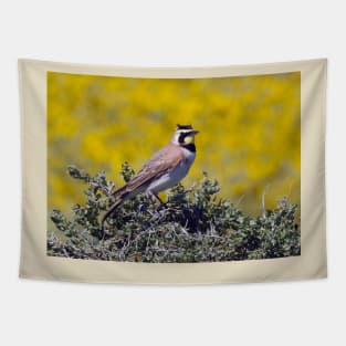 Wild birds, horned lark, wildlife gifts, nature Tapestry