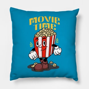 Popcorn Mascot Cartoon Pillow