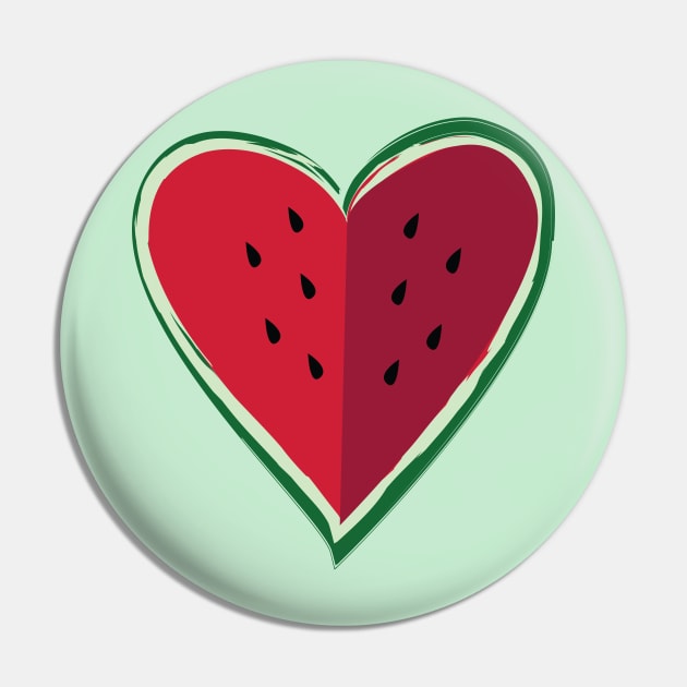 Chill Watermelon Heart by Cricky Pin by cricky