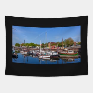 Old ships in Vegesacker Hafen, Bremen-Vegesack, Bremen Tapestry