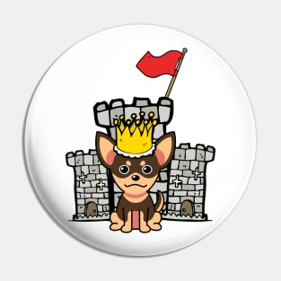 Cute small dog is king of the castle Pin