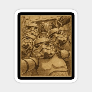 Vintage Stormtrooper Selfie During Epic Duel Magnet