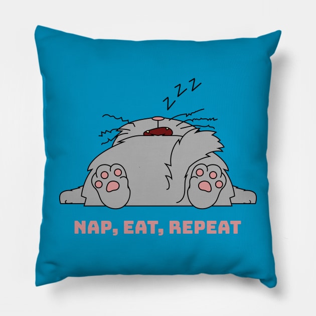 Nap, Eat, Repeat Pillow by attire zone