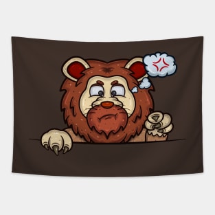 Lion Cartoon With Angry Face Expression Tapestry