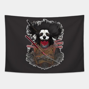 samurai  dog art work Tapestry