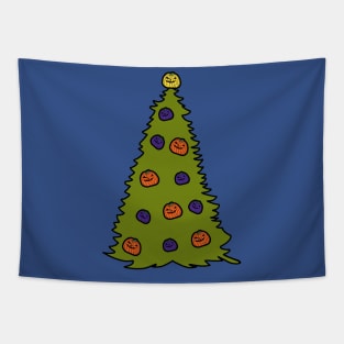 Spooky Halloween Pumpkin Tree Tapestry